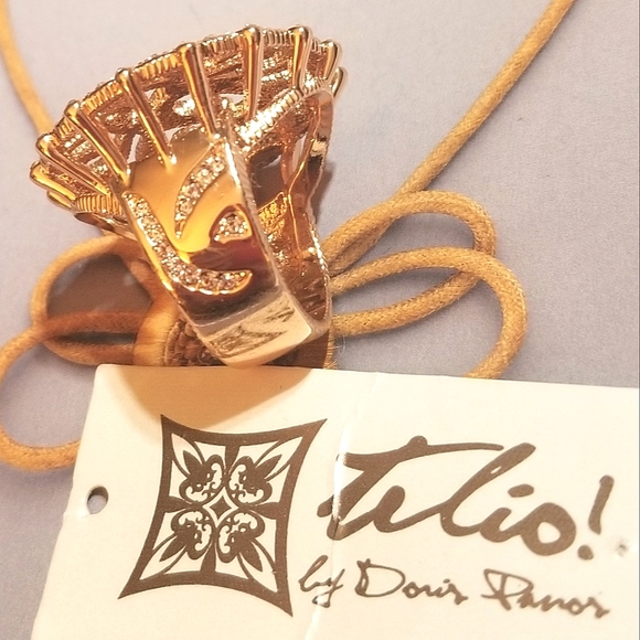NWT DORIS PANOS 18k Rose Gold Plated Cocktail Ring - Picture 6 of 8